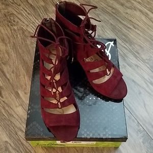 New in box Sam Edelman Santana ankle tie wedge